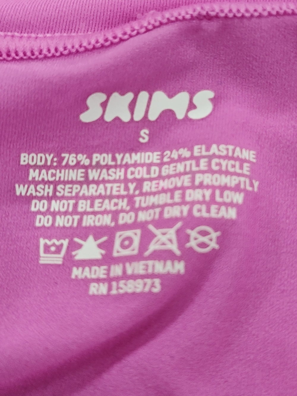 SKIMS Long Sleeve Crew Neck Top - Bright Pink - Picture 4 of 5